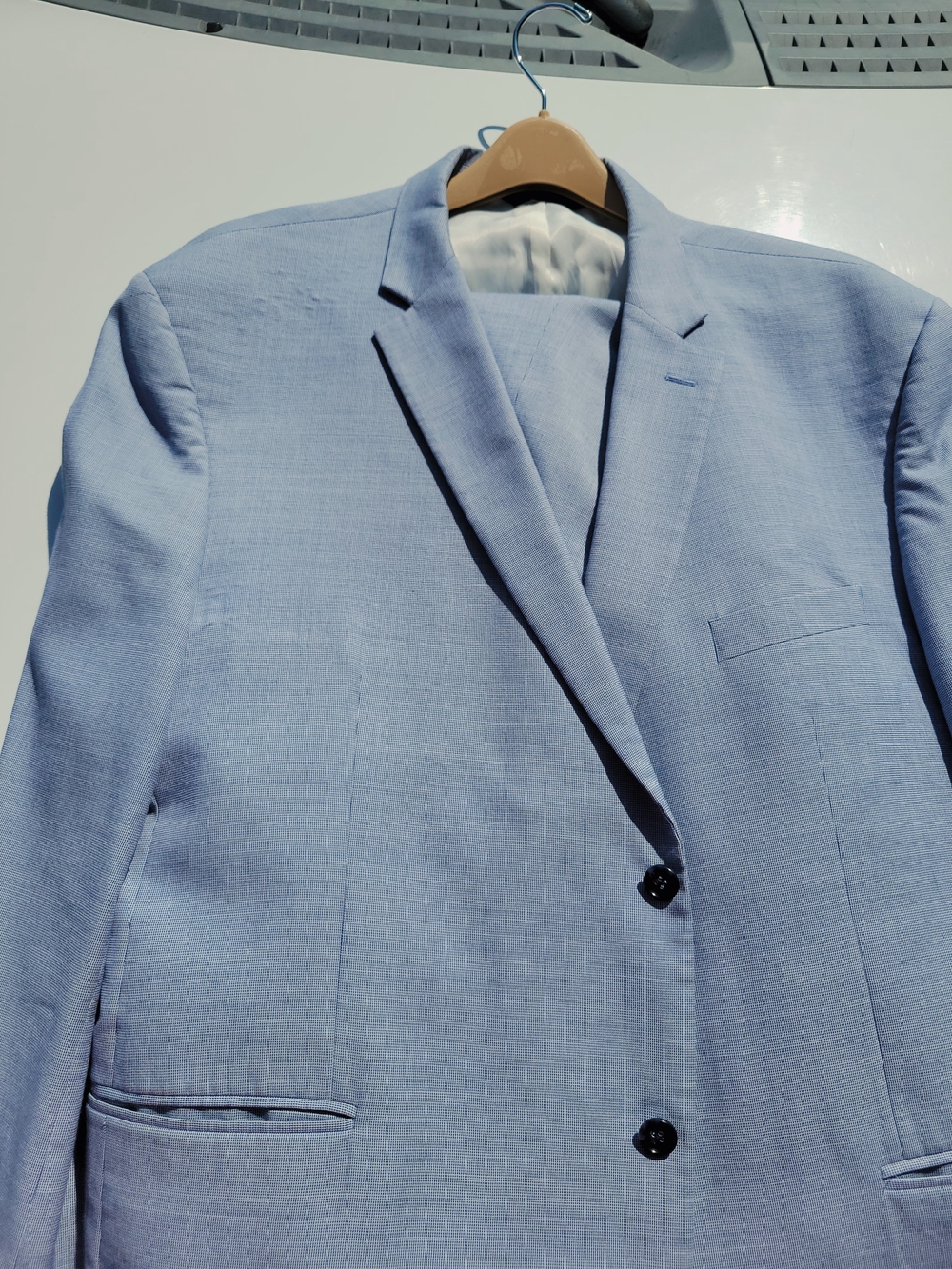 Jos. A. Bank Light Blue Men's Notch Lapel Two-Button Suit Jacket